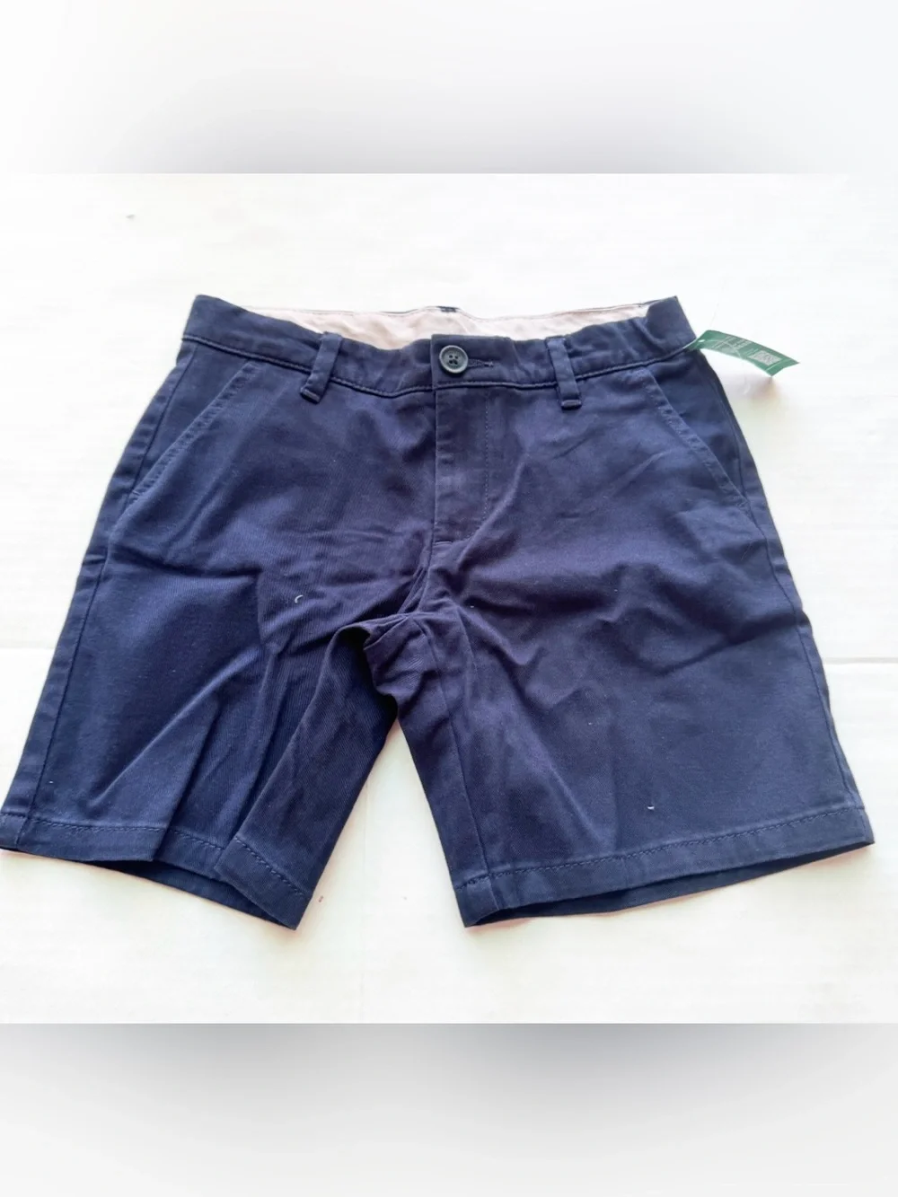 Gap Boys New Classic Navy Blue Chino Shorts Organic Cotton Blend NWT